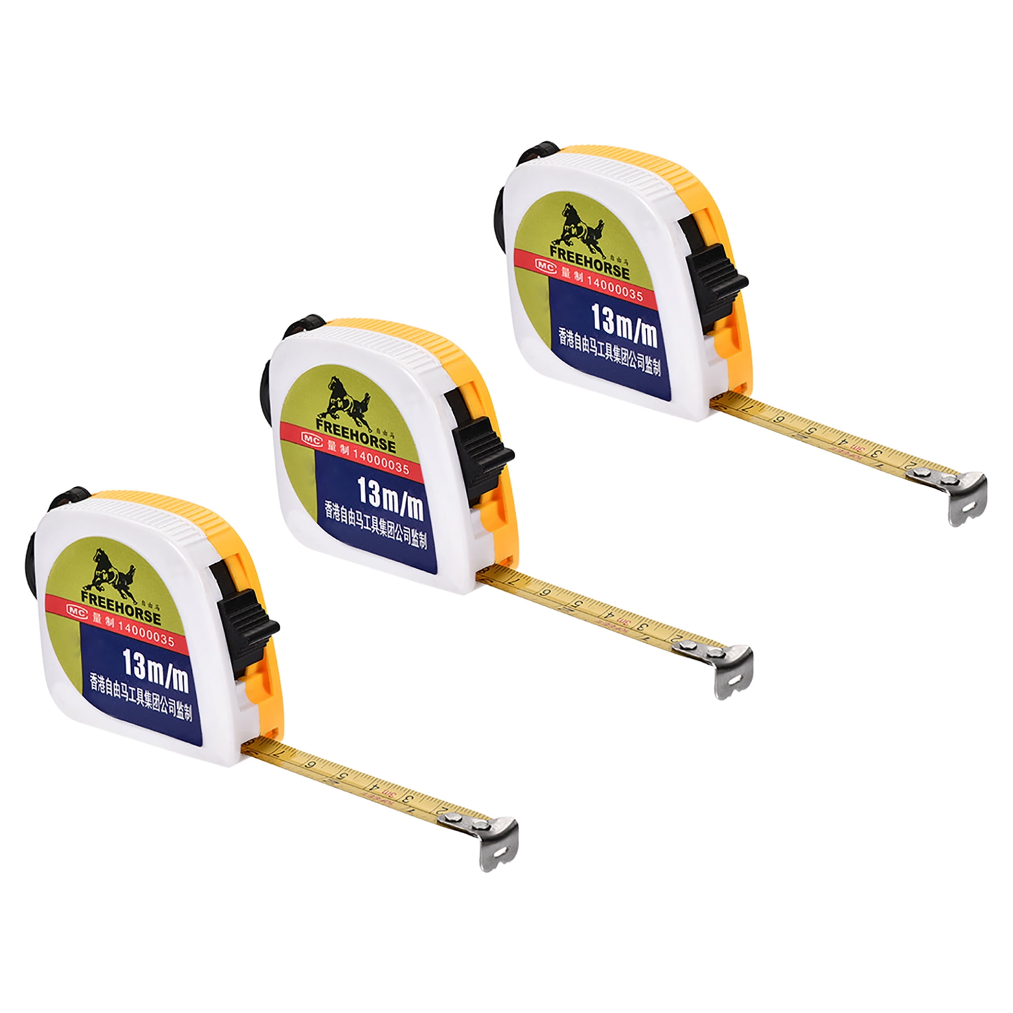 Tape Measure 3 Meter 10 Feet Retractable Metric Plastic Round Case 3Pcs