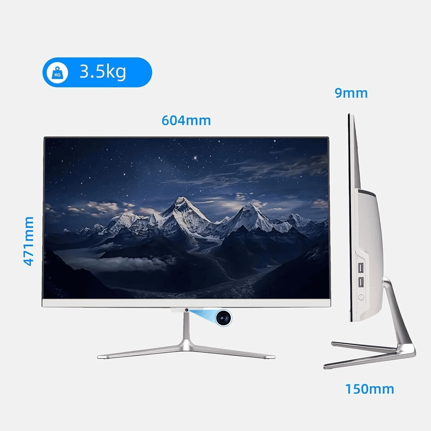 TOEMAAGIC 24-inch All-in-One Desktop Computer, Intel Core i5-6500, 16GB RAM, 512GB SSD, Windows 10, Wi-Fi, Bluetooth, Webcam, Includes Wired Keyboard and Mouse, White