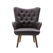 Porthos Home Hardan PU Leather Upholstered Accent Chair with Rubberwood Legs