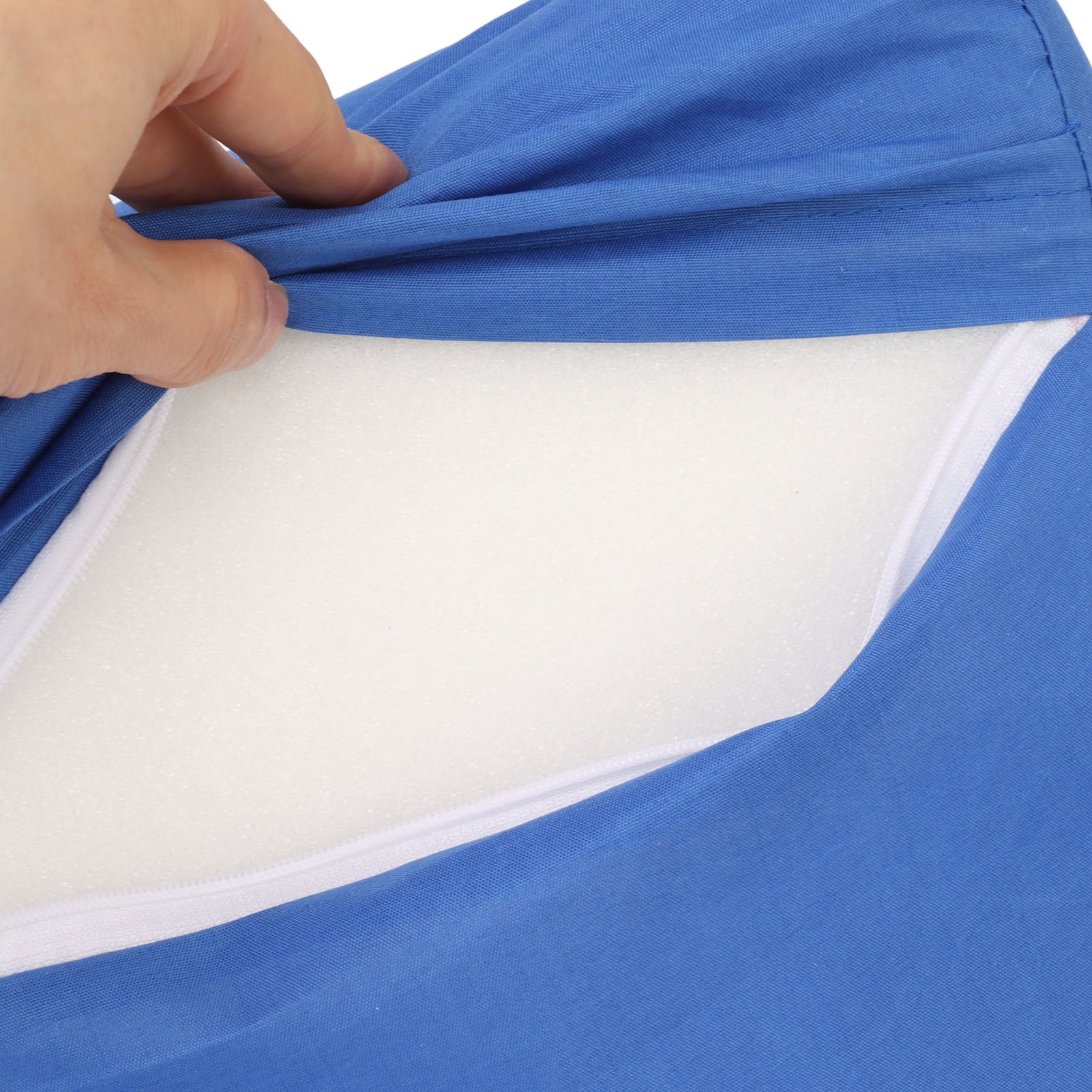 M Buder Blue Body Side Wedge Pillow with Hidden Zipper PU Leather Incline Support for Adults Side Sleeper Pregnancy 19.69x9.84x5.91 inches / 50x25x15 cm