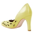 thumbnail image 3 of YDN Women Retro Round Closed Toe Flower Cutout Pumps High Heels Slip On Holiday Business Casual Dressy Shoes Size 7 Yellow, 3 of 4