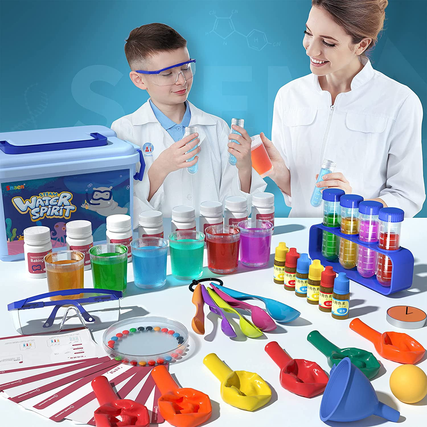 STEM Toy for Aged 3-8 SNAEN Kids Science Experiment Kit with Scientist Costume 