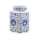 thumbnail image 3 of Jarrón de cerámica con tapa para jengibre, elegante y decorativo para el hogar y la oficina. Azul blanco, 3 of 9