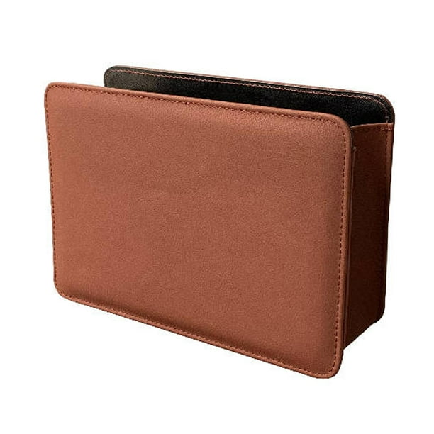 Papelera para puerta de coche, papelera pequeña, contenedor portátil para almacenamiento en coche Marrón claro