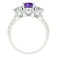 thumbnail image 4 of Clara Pucci 14K White Gold 1.97ct Amethyst Three-Stone Ring for Women, 4 of 8