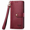 thumbnail image 2 of For iPhone 13 Pro Max Leather Phone Case Wallet Zipper Pocket Pouch Folio Flip Cover Kickstand, Multi Anti-theft Card Holder Cash Slot, Double Magnetic Buckle, Wrist Lanyard,Red,For iPhone 13 Pro Max, 2 of 12