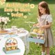 thumbnail image 4 of Set de fiesta de té Toyssa de madera para niñas de 2 a 6 años con almacenamiento, 4 of 9