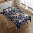 thumbnail image 2 of Pioneer Flower Floral Print Pattern Rectangle Tablecloth 60"x84",Waterproof Polyester Rectangle Table Cloth, Wipeable Spillproof Polyester Tablecloth for Dining, Camping, Indoor and Outdoor, 2 of 5