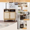 thumbnail image 6 of Llinc Store Storage Cabinet with Natural Rattan Decorated Buffet Cabinet, Rattan Cabinet with Adjustable Shelf, Sideboard for Living Room,Kitchen,Hallway,2 doors, storage, Natural, 6 of 6