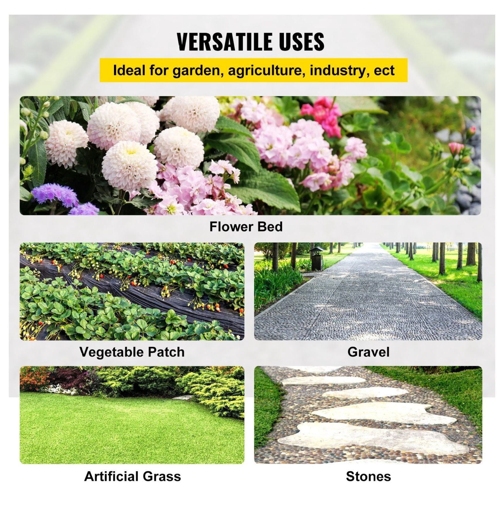 Weed Barrier Fabric 6x300ft, 3.2oz Heavy Duty Weed Control Fabric, Garden Ground Cover for Flower Beds, Landscaping Underlayment, Polyethylene Weed Block