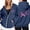 Navy, variant on Women's Cancer Awareness Zip Up Hoodie Pullover Long Sleeve Casual Sweatshirt with Front Pocket and Drawstring for Everyday Wear Comfort