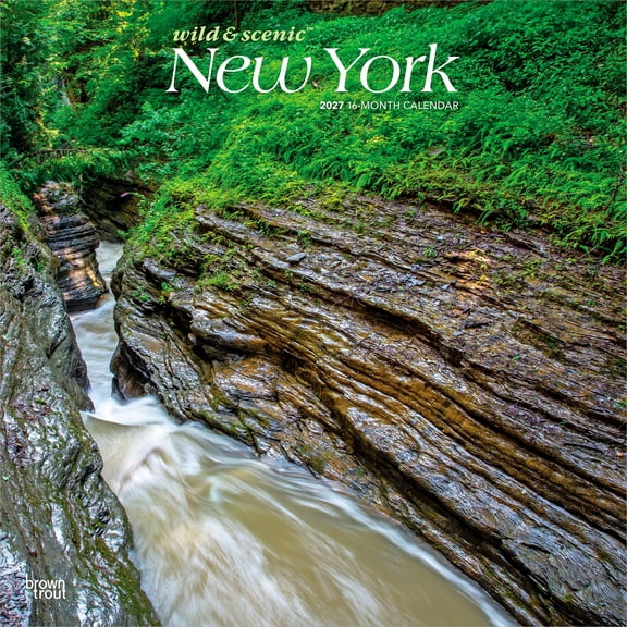 New York Wild & Scenic | 2027 12x24" (Hanging) Wall Calendar | Plastic-Free