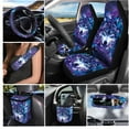 thumbnail image 2 of Yuyamidu Wolf Car Seat Cover Full Set Starry Sky Automotive Steering Wheel Covers Auto Seatbelt Pads Coaster Trash Can Air Vent Holder Rear View Mirror Cover Car Coasters Keychain 15 Packs, 2 of 7