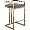 thumbnail image 4 of Pemberly Row Modern 27"H Velvet Counter Stool in Gray (Set of 2), 4 of 6