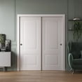 thumbnail image 2 of Sliding Closet Bypass Doors 48 x 80 inches | SELECT 2249 White | Rails Hardware Set | Wood Solid Bedroom Wardrobe Doors, 2 of 5