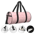 thumbnail image 5 of YFYANG Large Capacity Canvas Gym Bag for Men and Women, Pink Polka Dot Pattern Round Portable Travel Bags for Sports Fitness, 5 of 8