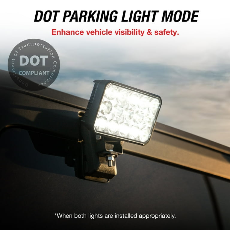 RIGIDON 4 stuks Led Werklamp, 3.3 Inch 48W Mini Spotlight Licht 12V 24V Vierkante Led Werklampen Waterdicht voor 4x4 Offroad Auto Vrachtwagen Tractor SUV, 6000K Spot Mistlampen