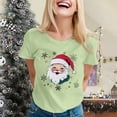 thumbnail image 2 of Christmas T Shirt for Women Xmas Satan Claus Print Short Sleeve Crew Neck Basic Tees Funny Gifts Holiday Casual Blouses, 2 of 4