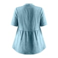 thumbnail image 6 of hotojiny Button Down Shirts for Women Lightweight Half Sleeve Linen Cotton Collared Summer Tops Dressy Casual Work Blouses, 6 of 7
