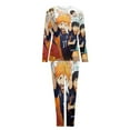thumbnail image 5 of Anime Haikyuu Womens Pajama Set Loungewear Cozy Soft House Wear Sets Long Sleeve Round Neck T Shirt Top Bottom Pants Sleepwear, 5 of 9