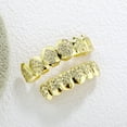 thumbnail image 5 of Copper Zirconia Poker Suit Grillz Set, Gold & Silver Tone with Heart/Spade/Diamond/Club Designs, Iced Out Hip Hop Teeth Jewelry for Men & Women, 5 of 6