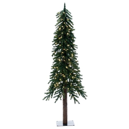 Vickerman 6 Natural Bark Alpine Artificial Christmas Tree Warm White Dura-lit LED Lights