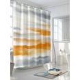 thumbnail image 3 of Orange Gray White Small Stall Shower Curtain, Waterproof Shower Curtains for Bathroom, Farmhouse Abstract Ombre Texture Washable Fabric Cloth Bath Curtain for Bathtub with Hooks 36x72 Inches, 3 of 6