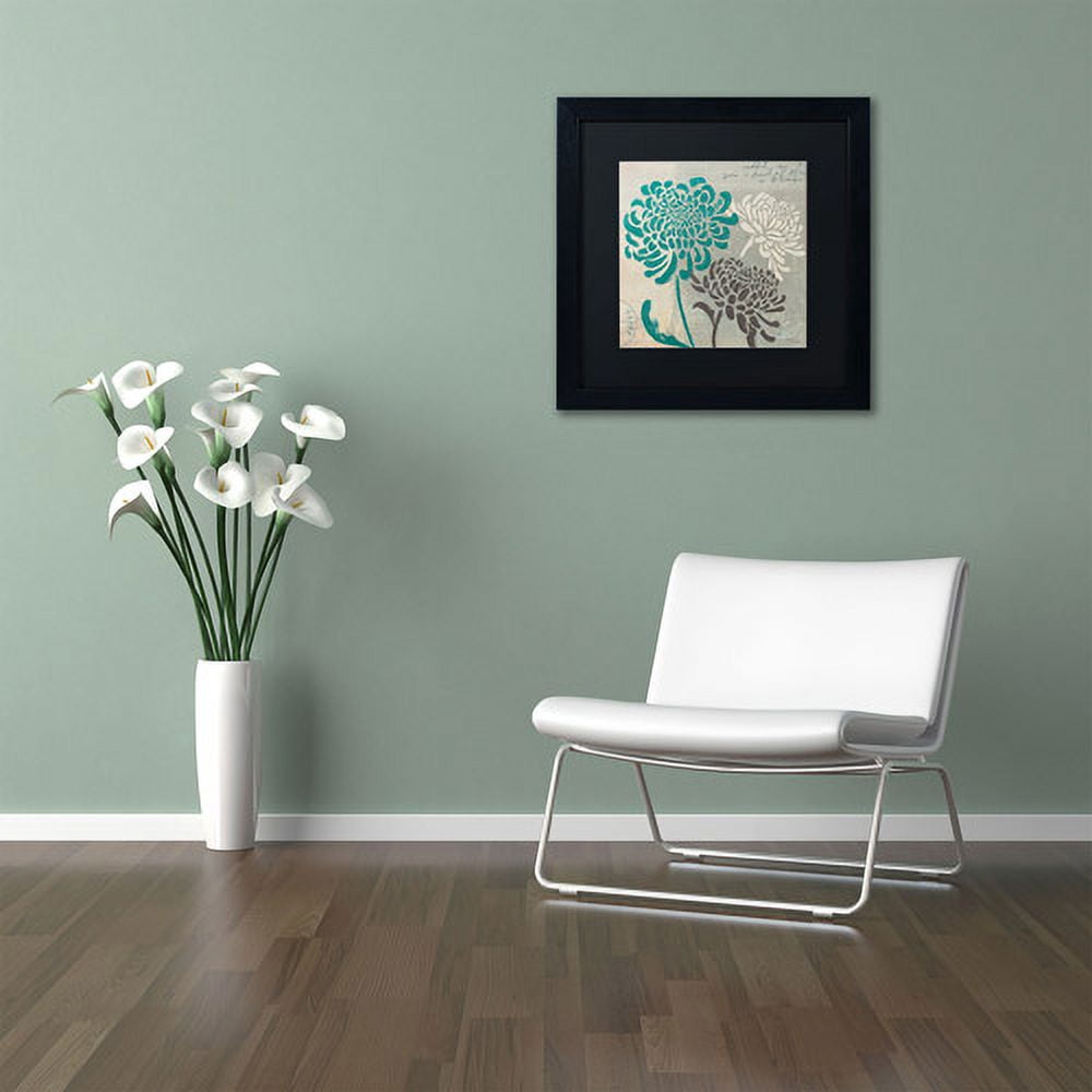 Trademark Fine Art "Chrysanthemums I" Canvas Art by Wellington Studio, Black Matte, Black Frame