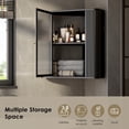 thumbnail image 6 of Soges Cornor Bathroom Medicine Cabinet, Metal Wall Mounted Storage Cabinet with 2 Shelves, Waterproof Storage Organizer for Makeup, Hanging Wall Cabinet for Bathroom,Laundry, Living Room, Black, 6 of 9