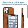 thumbnail image 3 of Decase Wallet Case for iPhone 13 Pro Max PU Leather Case with Card Slot Kickstand Ultra Thin Men Women Shockproof Case Brown,For iPhone 13 Pro Max, 3 of 7