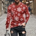 thumbnail image 2 of Honeeladyy Men's Christmas Blouse Tops 3D Funny Snowman Printed Round Neck Long Sleeve Pullover Ugly Christmas Santa Sweaters #Sf-Red-M, 2 of 5