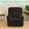 thumbnail image 2 of SHANNA Velvet Oversized Stretch Recliner Sofa Cover Furniture Cover 4 Pieces 1 Seat with Stretch Bottom and Side Pockets Washable,(Coffee), 2 of 9