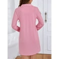 thumbnail image 6 of Biezeib Women's Nightgown Sleepwear Long Sleeve Button Down Nightshirt Lapel Collar Nighty Sleep Dress, 6 of 6