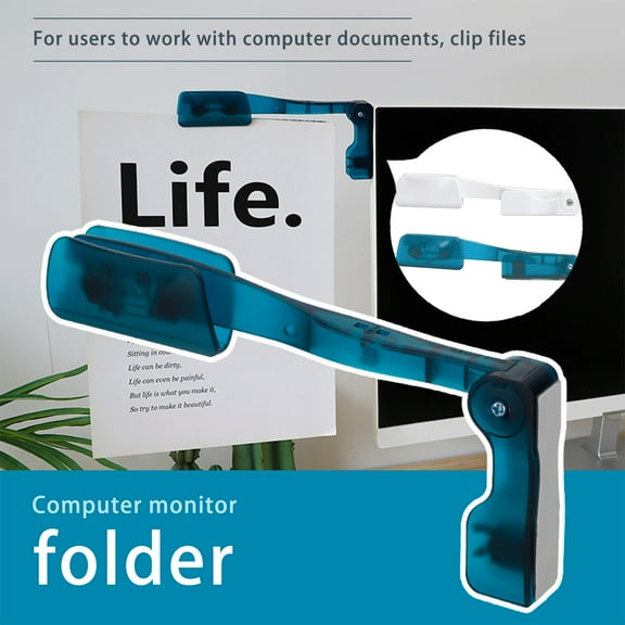 Sioweci Typing Stand Space Saving Tight Clamping Self-locking Button One Click Eject Anti-drop Computer Monitor Folding Folder Office Supply White