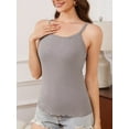 thumbnail image 4 of Charmo Camisoles for Womens with Built-in Bra Lace Trim Cami Adjustable Spaghetti Strap Lettuce Hem Ribbed Tank Tops, 4 of 6