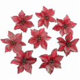 thumbnail image 1 of 10 flores grandes de Pascua con purpurina Yuxing para colgar en el árbol de Navidad 15 x 15 cm color rojo, 1 of 3