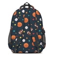 thumbnail image 3 of Basketball and Baseball Black Pattern Backpack for School, Cute School Bag with Adjustable Shoulder Straps and Padded Back, 16.9"x12.6"x5.9", 3 of 5