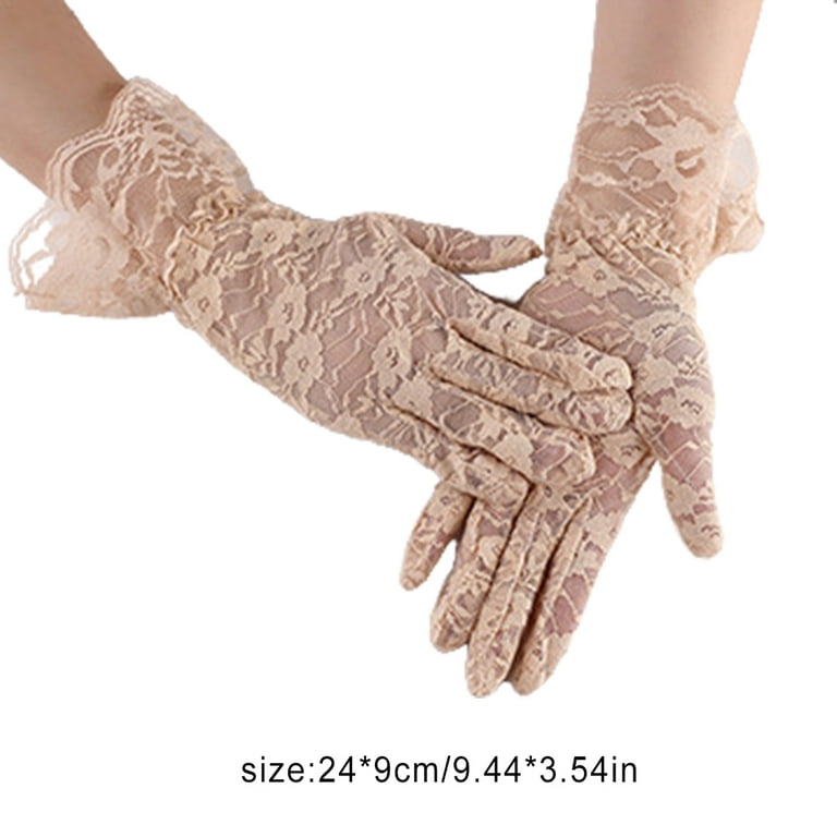 Beige cheap lace gloves