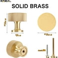 thumbnail image 2 of 6pcs Solid Brass Cabinet Knobs Pulls Cabinet Drawer Dresser Gold Knobs Modern Handles (1"x1"/25mmx25mm),Brushed Brass Finish, 2 of 3