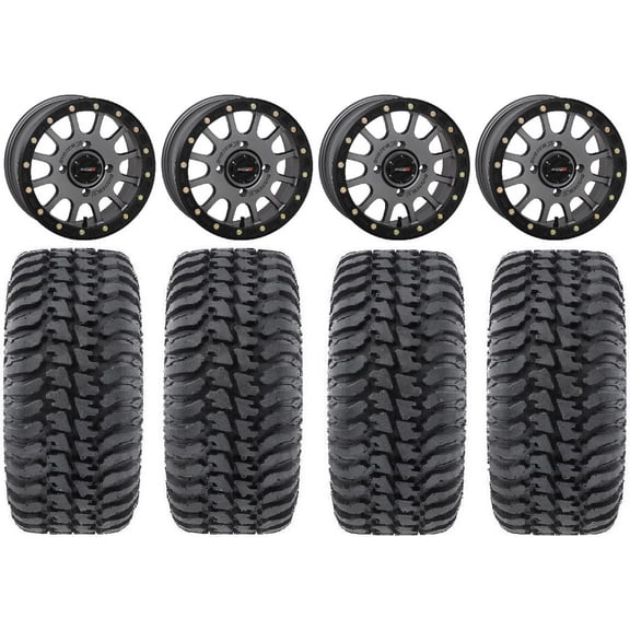 System 3 SB-5 Grey 14" Wheels 28" Regulator Tires Polaris RZR XP 1000 / PRO XP / Ranger XP 900/1000