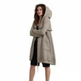 thumbnail image 3 of Women's Solid Fleece Jacket Thickening And Fleece And Winter Casual Zipper Long Sleeve Pocket Hooded Long Sweater, 3 of 10