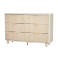 thumbnail image 6 of Weselon 6 Drawer Dresser, Wood Chest of Drawers, Modern Fluted Wide Chest of Drawers, Beside Table for Closet, Storage Cabinet Organizer for Bedroom, Living Room and Entryway, Natural, 6 of 6