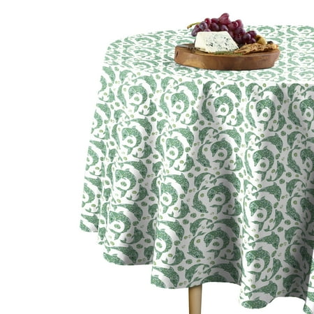 Fabric Textile Products Designer Dolphins Tablecloth 60 Round Walmart Com Walmart Com