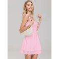 thumbnail image 4 of Women'S Square Neck Sleeveless Dress with Pleated Waist Tiered Hem Elegant Summer Midi Gown Pink M, 4 of 7