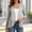 Gray, variant on Women Solid 3/4 Sleeve Lightweight Duster Coat in Soft Weave Fabric for Daily Summer Outer Matching