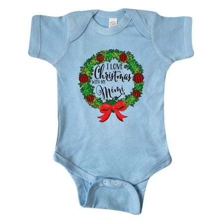 

Inktastic I Love Christmas with My Mimi Wreath Gift Baby Boy or Baby Girl Bodysuit