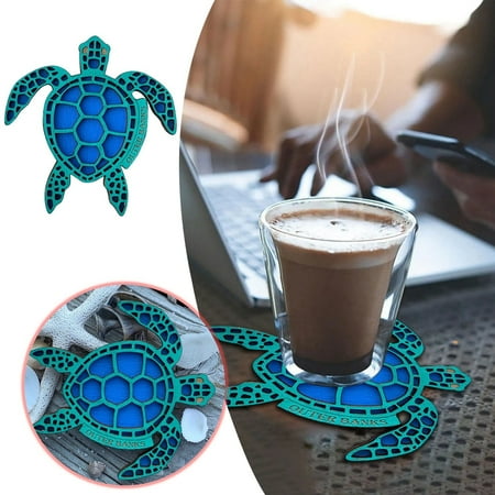 

Mikease Kitchen Cups Turtle Wood Carved with A Very Eye Catching Blue Color Suitable for Various Occasions Wood Carved Souvenir Magnet Featuring One Of Beautiful Sea