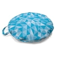 thumbnail image 1 of Polygons Round Floor Cushion with Handle, Repeating Geometric Mosaic Design Pattern with Monochrome Triangles, Pillow for Living Room & Dorms, 18" Round, Sky Blue and Pale Blue, by Ambesonne, 1 of 4