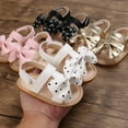 thumbnail image 7 of Uccdo Infant Baby Girls Bow Sandals Newborn Baby Summer PU Leather Open Toe Flats Shoes First Walkers 0-18M, 7 of 7