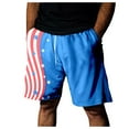 thumbnail image 1 of Wyzesi Cargo Shorts for Men 11 Inch Inseam Male Spring and Summer Independence Day Color Beach Pants Drawstring Elastic Waist Breathable Soft Short Daily Streetwear Tie Pocket Casual Shorts, 1 of 5